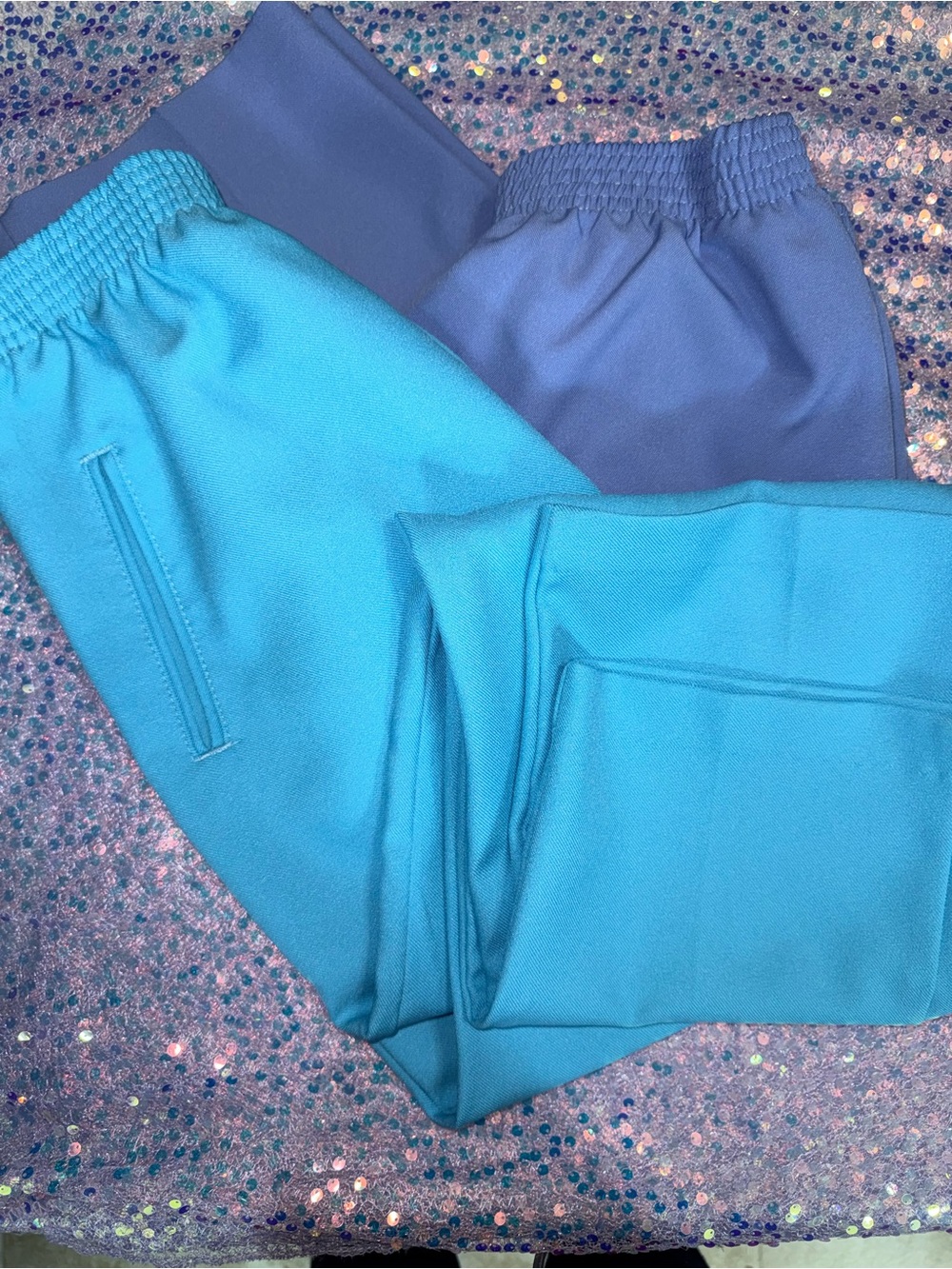 3082-Bend Over Women's Set-2 Blue Pull-On Joggers